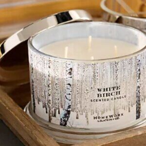 NIB slatkin white birch candle